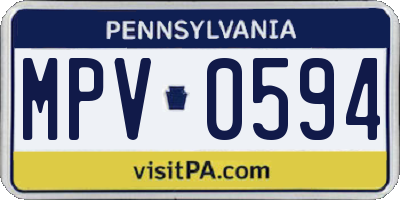PA license plate MPV0594