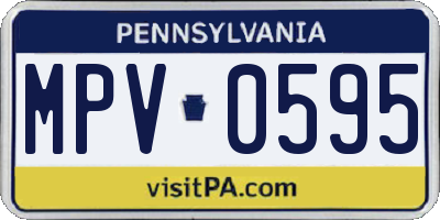 PA license plate MPV0595