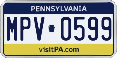 PA license plate MPV0599