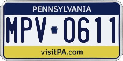 PA license plate MPV0611