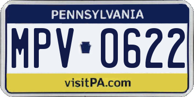 PA license plate MPV0622