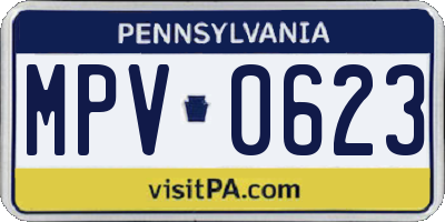 PA license plate MPV0623