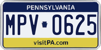 PA license plate MPV0625