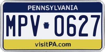 PA license plate MPV0627