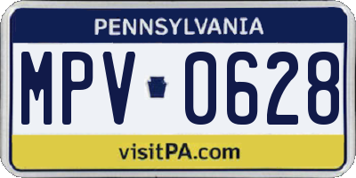 PA license plate MPV0628