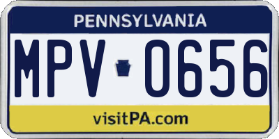 PA license plate MPV0656