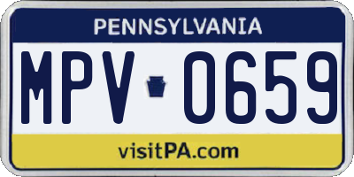 PA license plate MPV0659