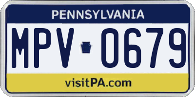 PA license plate MPV0679
