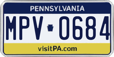 PA license plate MPV0684