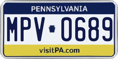 PA license plate MPV0689