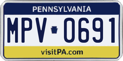 PA license plate MPV0691