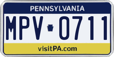 PA license plate MPV0711