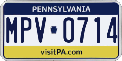 PA license plate MPV0714