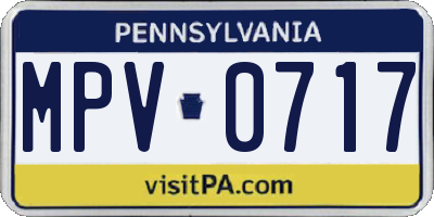 PA license plate MPV0717