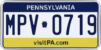 PA license plate MPV0719