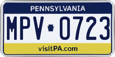 PA license plate MPV0723