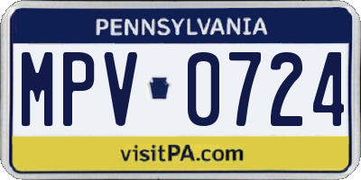PA license plate MPV0724