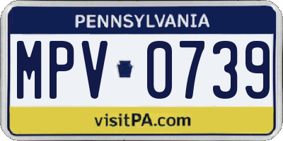 PA license plate MPV0739