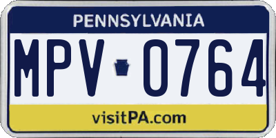 PA license plate MPV0764