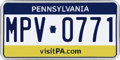 PA license plate MPV0771
