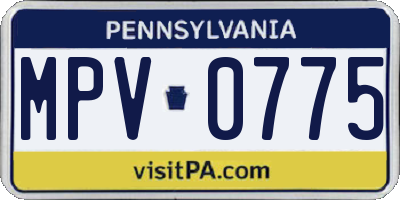 PA license plate MPV0775