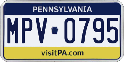 PA license plate MPV0795