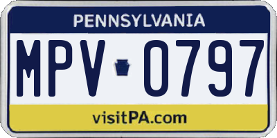 PA license plate MPV0797
