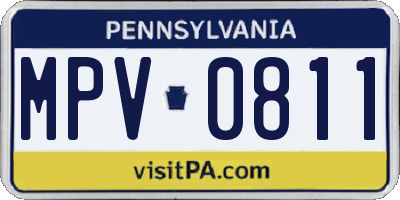 PA license plate MPV0811