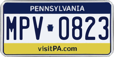 PA license plate MPV0823