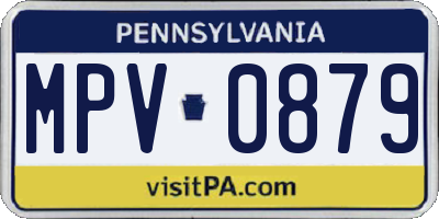 PA license plate MPV0879