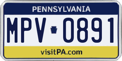 PA license plate MPV0891