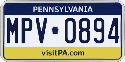 PA license plate MPV0894