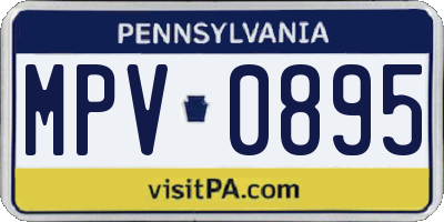 PA license plate MPV0895