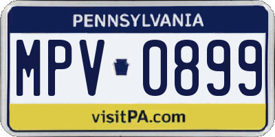 PA license plate MPV0899