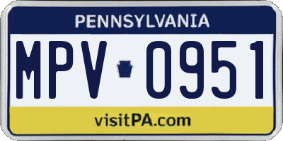 PA license plate MPV0951