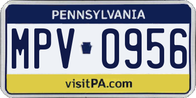 PA license plate MPV0956