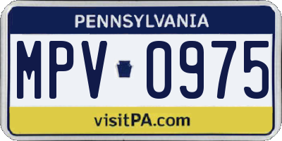 PA license plate MPV0975