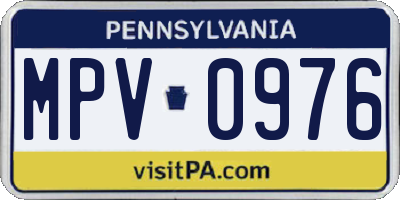 PA license plate MPV0976