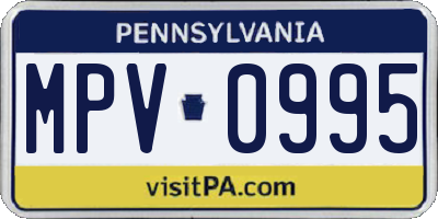 PA license plate MPV0995