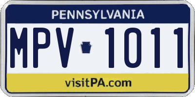 PA license plate MPV1011