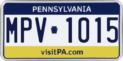 PA license plate MPV1015