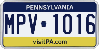PA license plate MPV1016
