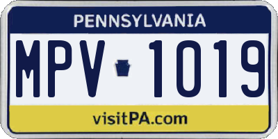 PA license plate MPV1019
