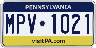 PA license plate MPV1021