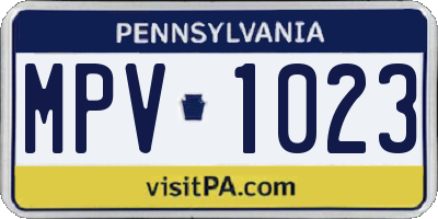 PA license plate MPV1023