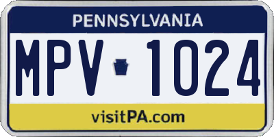 PA license plate MPV1024