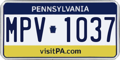 PA license plate MPV1037