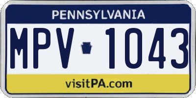 PA license plate MPV1043