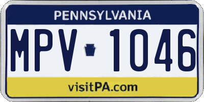 PA license plate MPV1046