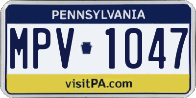 PA license plate MPV1047